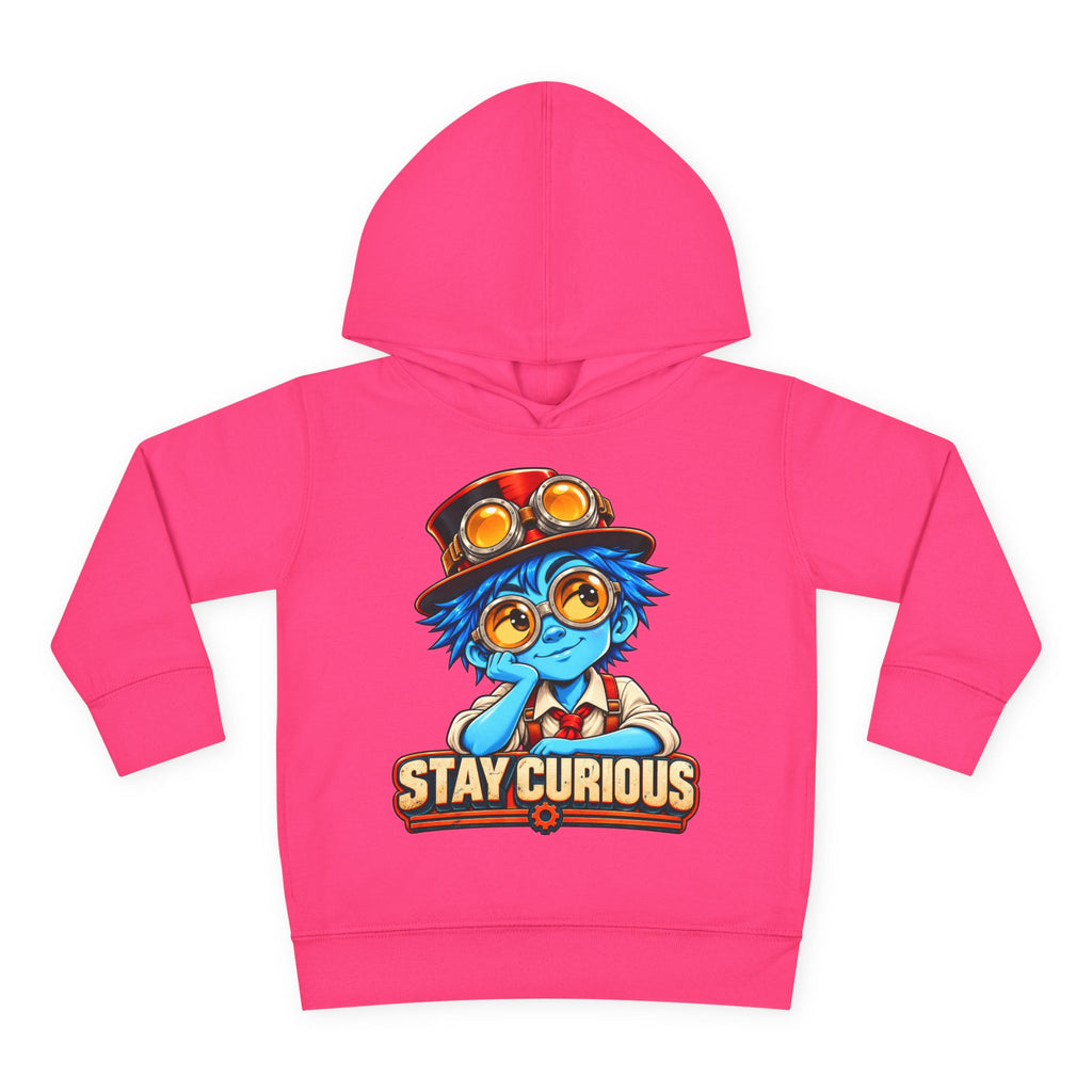 Toddler Hoodie — "Stay Curious" Blue Explorer Pullover
