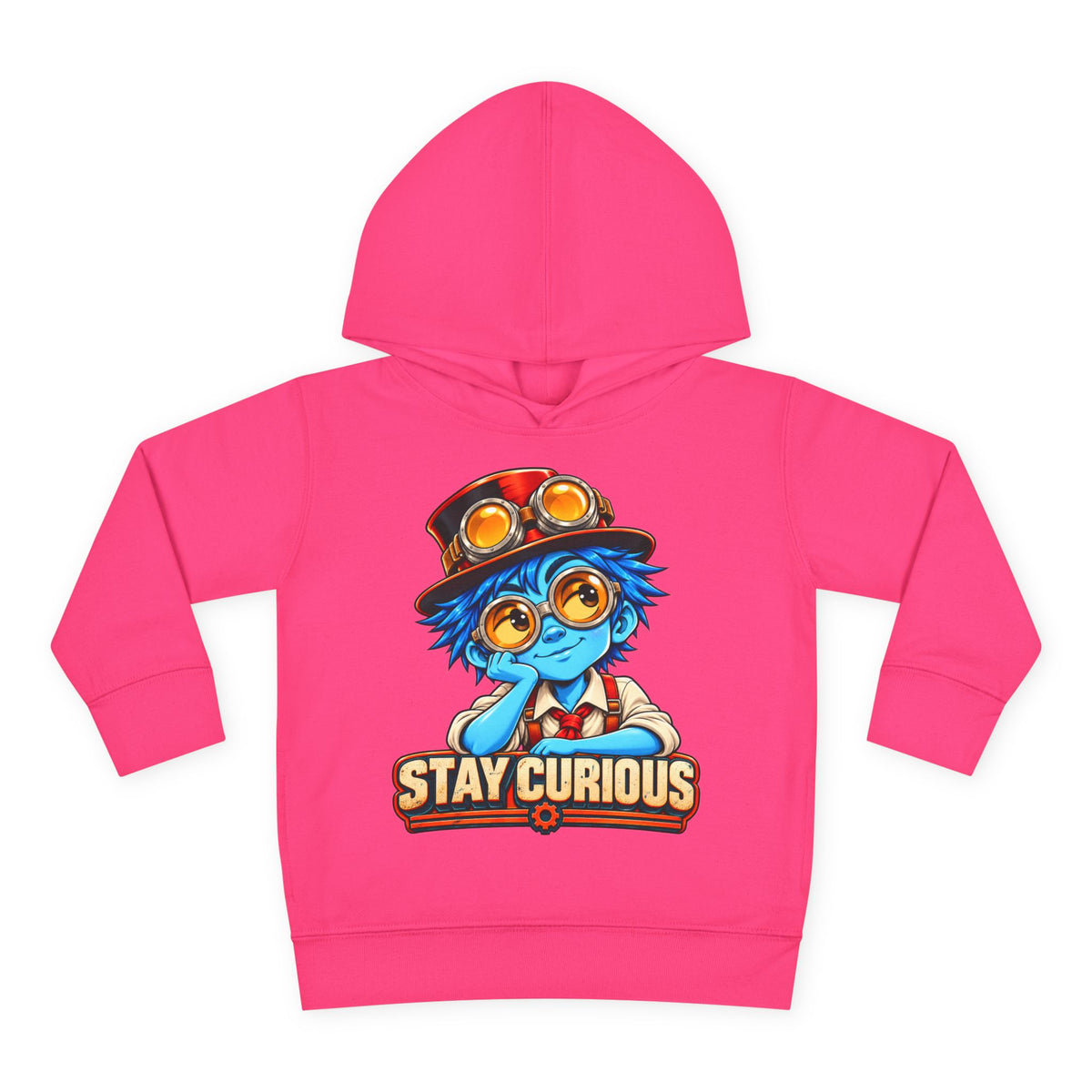 Toddler Hoodie — "Stay Curious" Blue Explorer Pullover