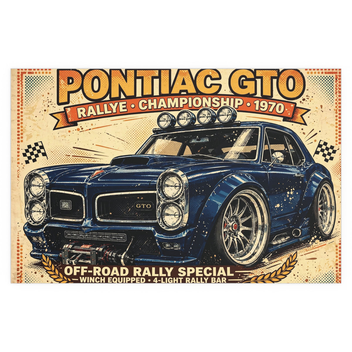 Pontiac GTO Rally Car Poster | Silk Poster