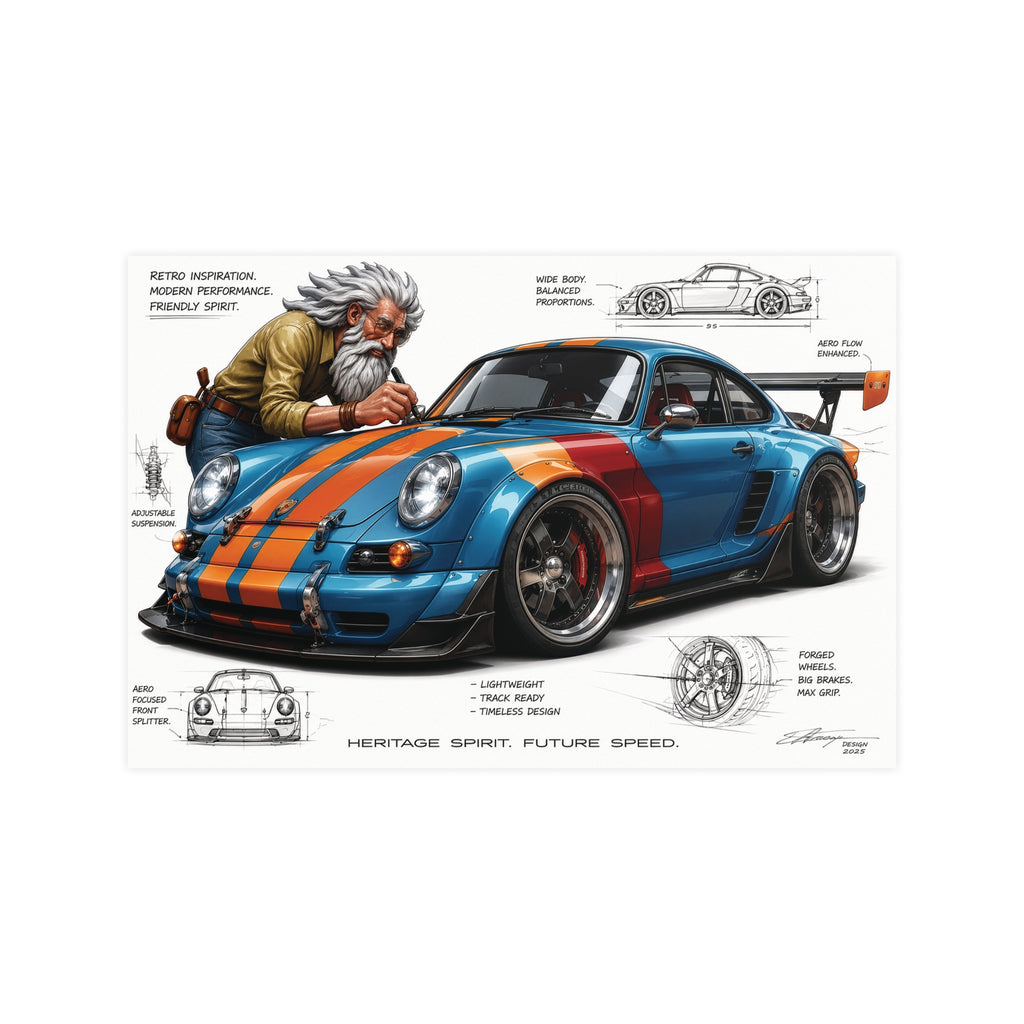 Heritage Spirit: Retro Widebody Performance Coupe Automotive Concept Art