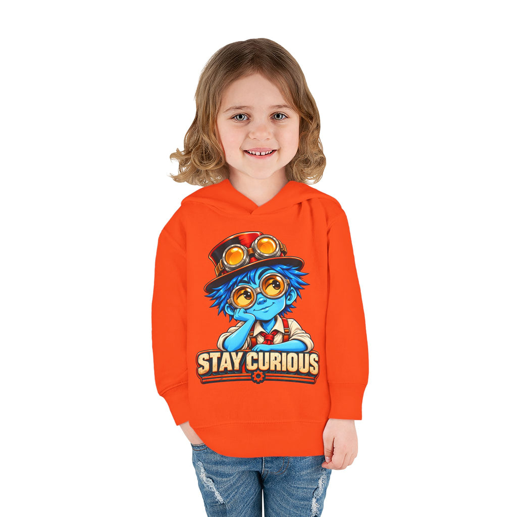 Toddler Hoodie — "Stay Curious" Blue Explorer Pullover