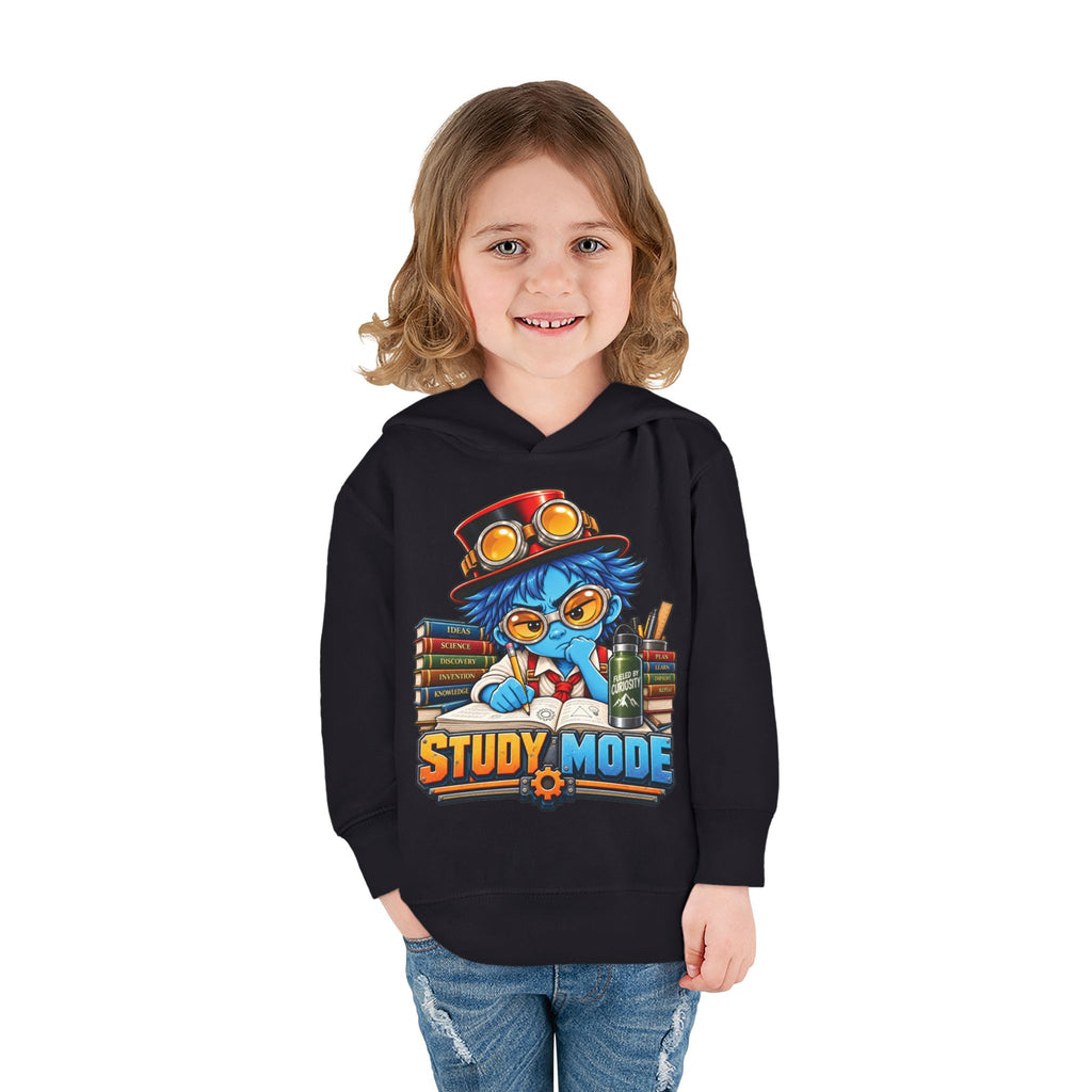 Toddler Hoodie - 'Study Mode' Cute Steampunk Student Graphic Pullover