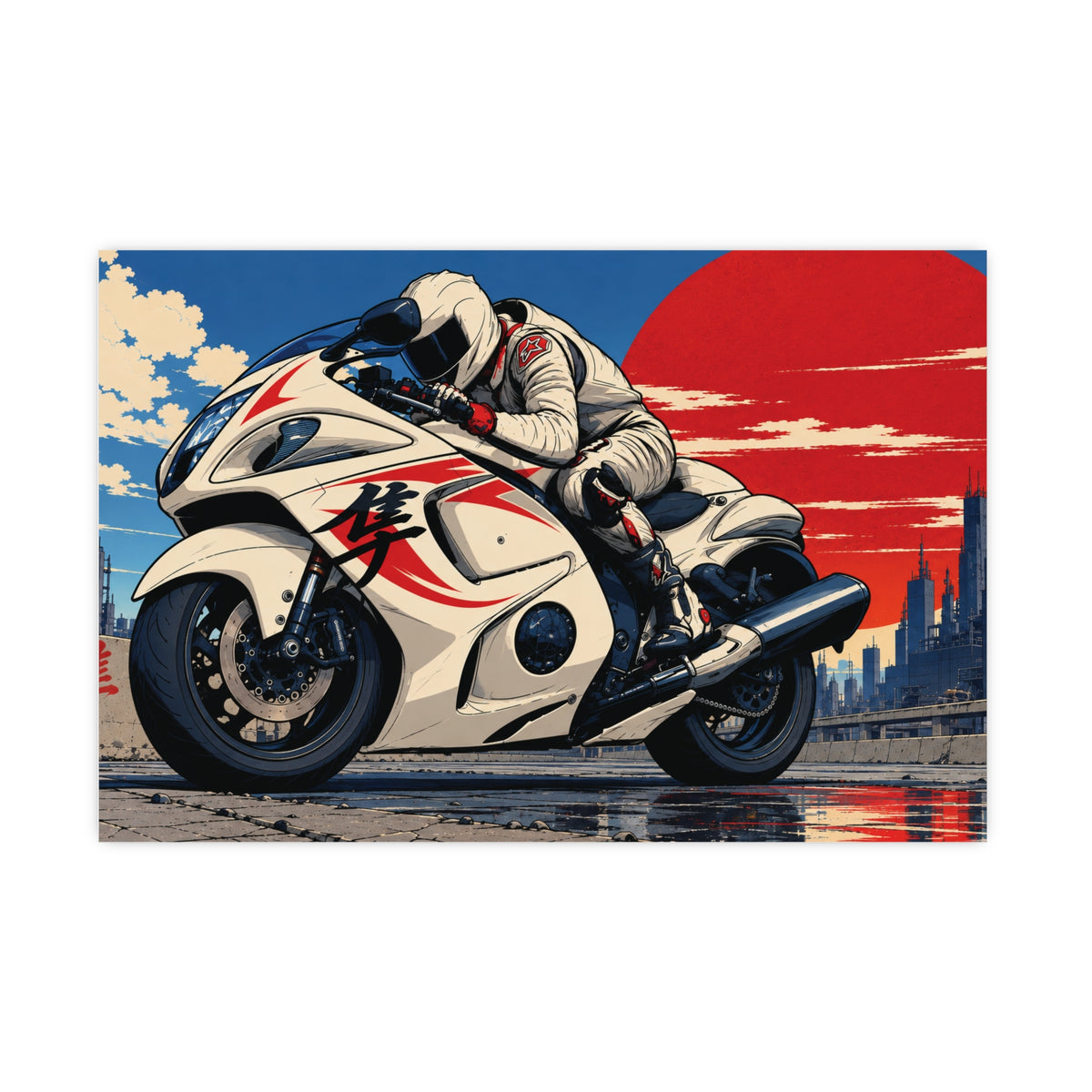 Red Sun Velocity — Japanese Superbike Racing Art