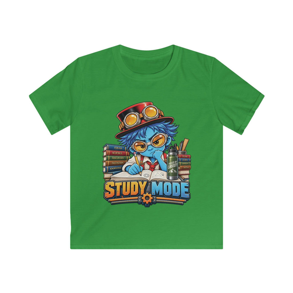 Kids "Study Mode" Tee — Cool Steampunk Student Back-to-School Shirt