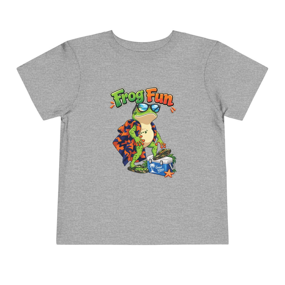 Toddler Tee - 'Frog Fun' Cute Vacation Frog Beach Shirt for Kids