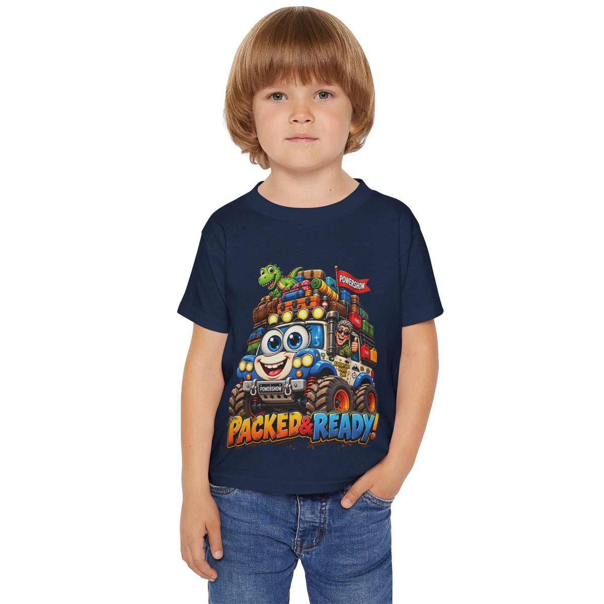 Packed & Ready! Toddler Adventure T-Shirt – Cute Off-Road Truck & Dinosaur Tee