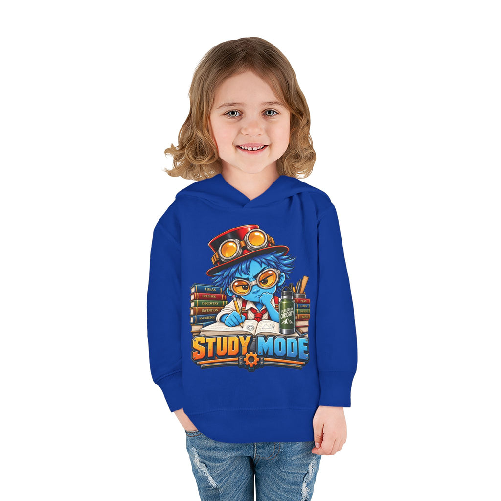 Toddler Hoodie - 'Study Mode' Cute Steampunk Student Graphic Pullover