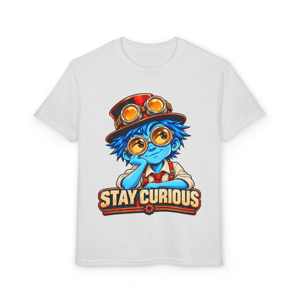 Stay Curious Kids T‑Shirt — Cute Steampunk Explorer Youth Tee