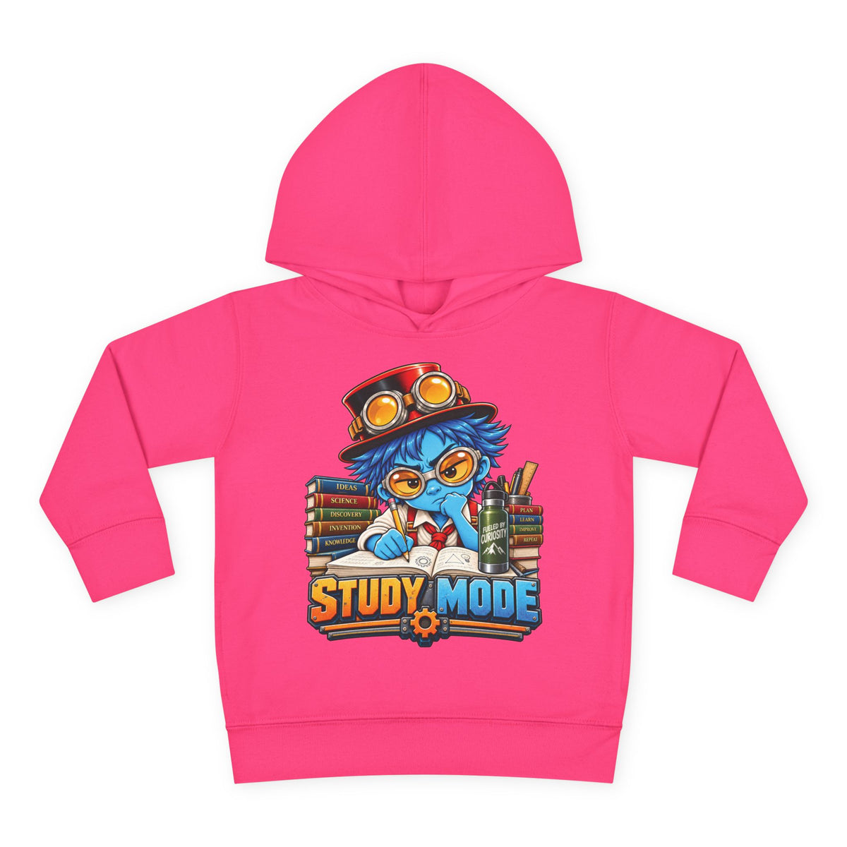 Toddler Hoodie - 'Study Mode' Cute Steampunk Student Graphic Pullover