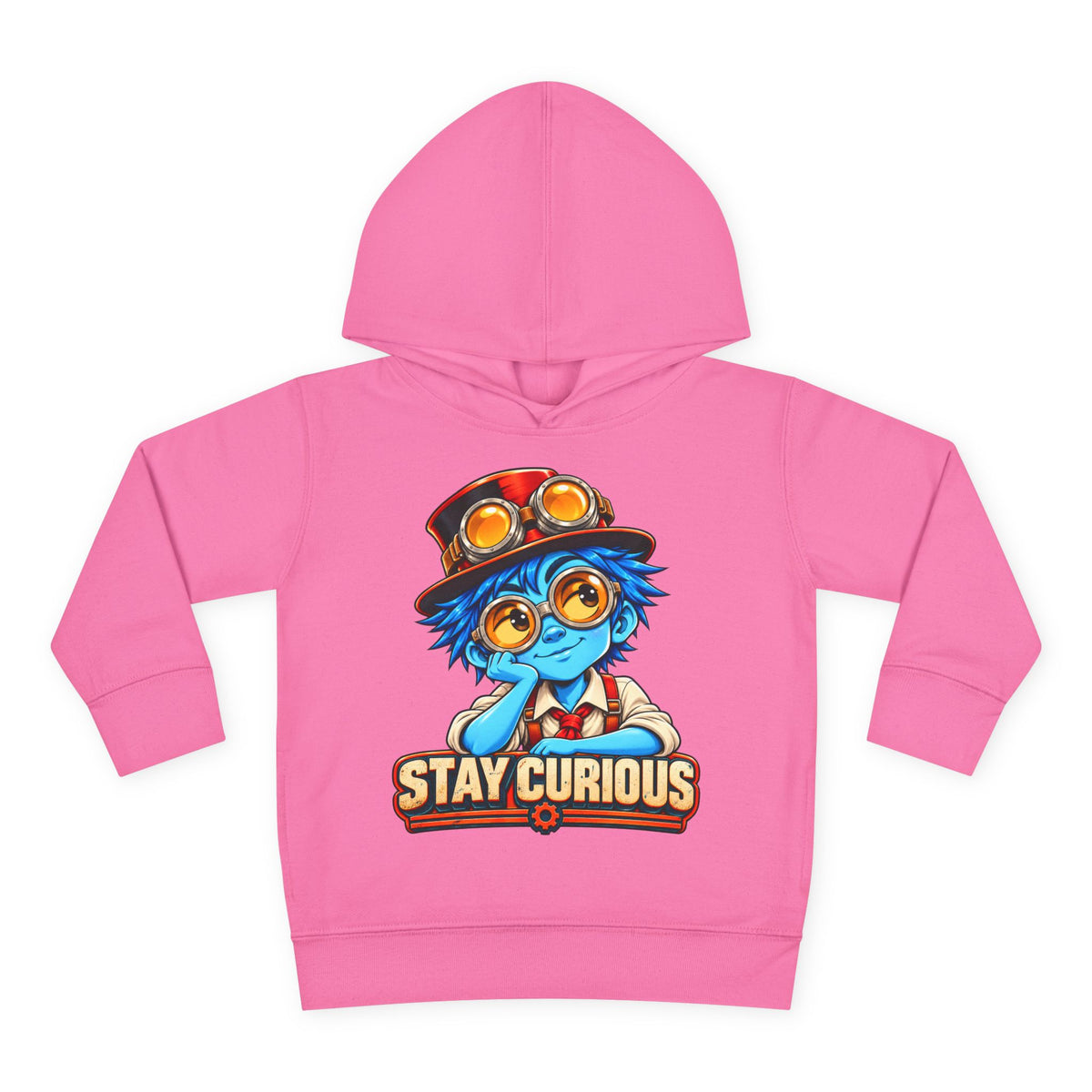Toddler Hoodie — "Stay Curious" Blue Explorer Pullover