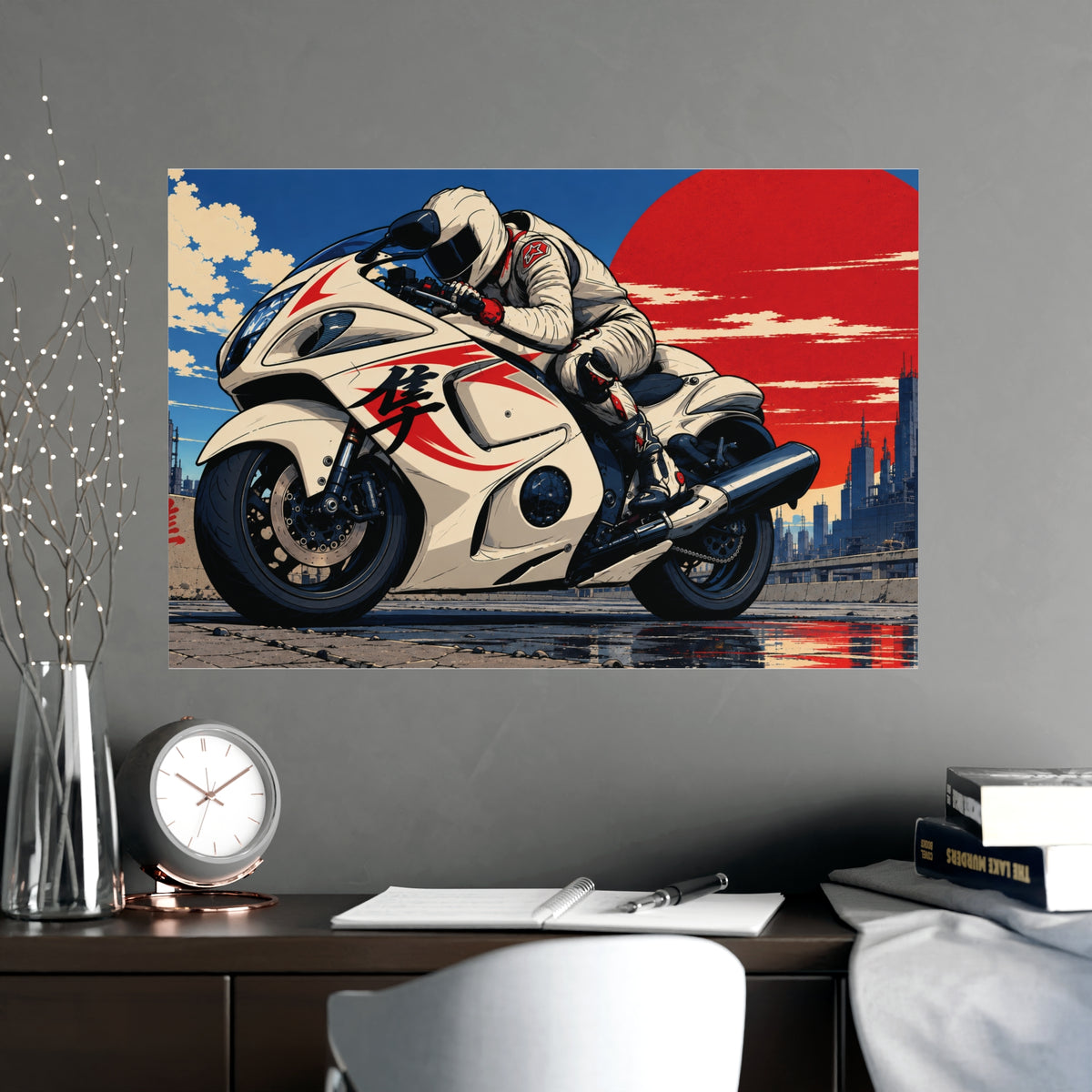 Red Sun Velocity — Japanese Superbike Racing Art