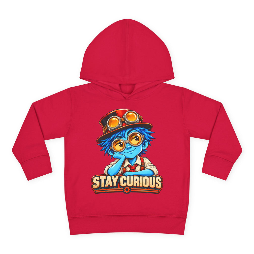 Toddler Hoodie — "Stay Curious" Blue Explorer Pullover