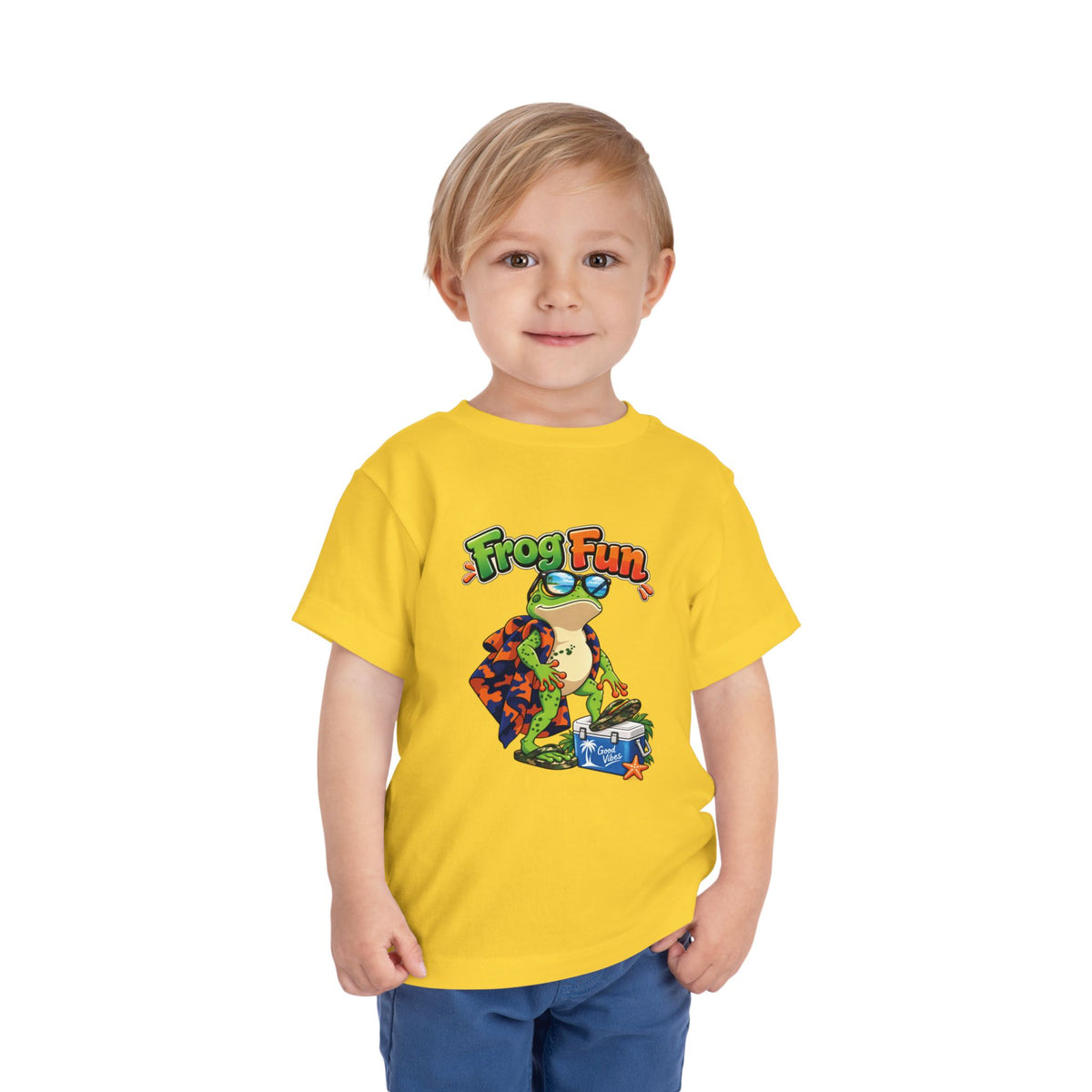 Toddler Tee - 'Frog Fun' Cute Vacation Frog Beach Shirt for Kids