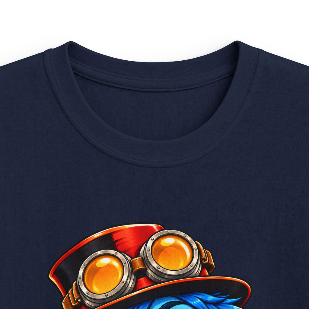 Kids Tee — "Stay Curious" Steampunk Explorer Graphic