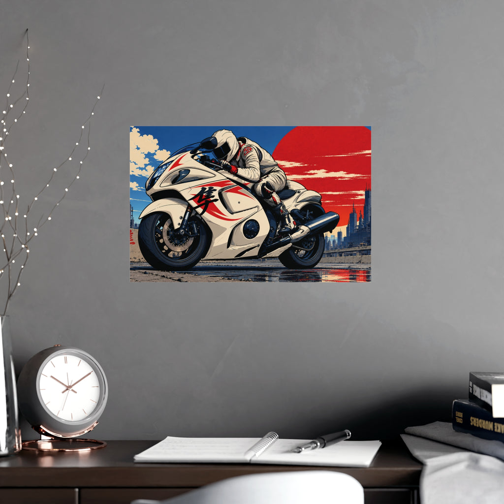 Red Sun Velocity — Japanese Superbike Racing Art