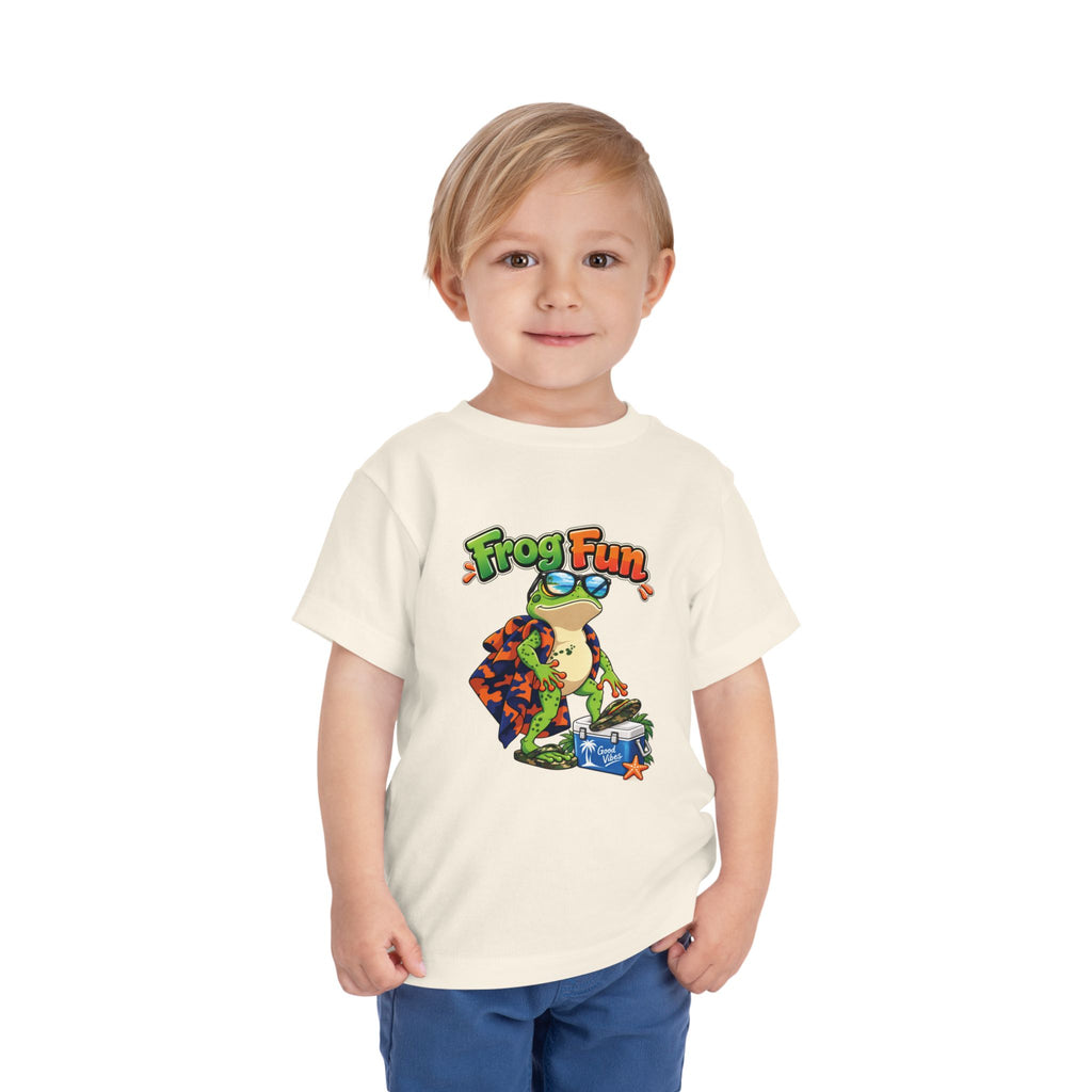 Toddler Tee - 'Frog Fun' Cute Vacation Frog Beach Shirt for Kids