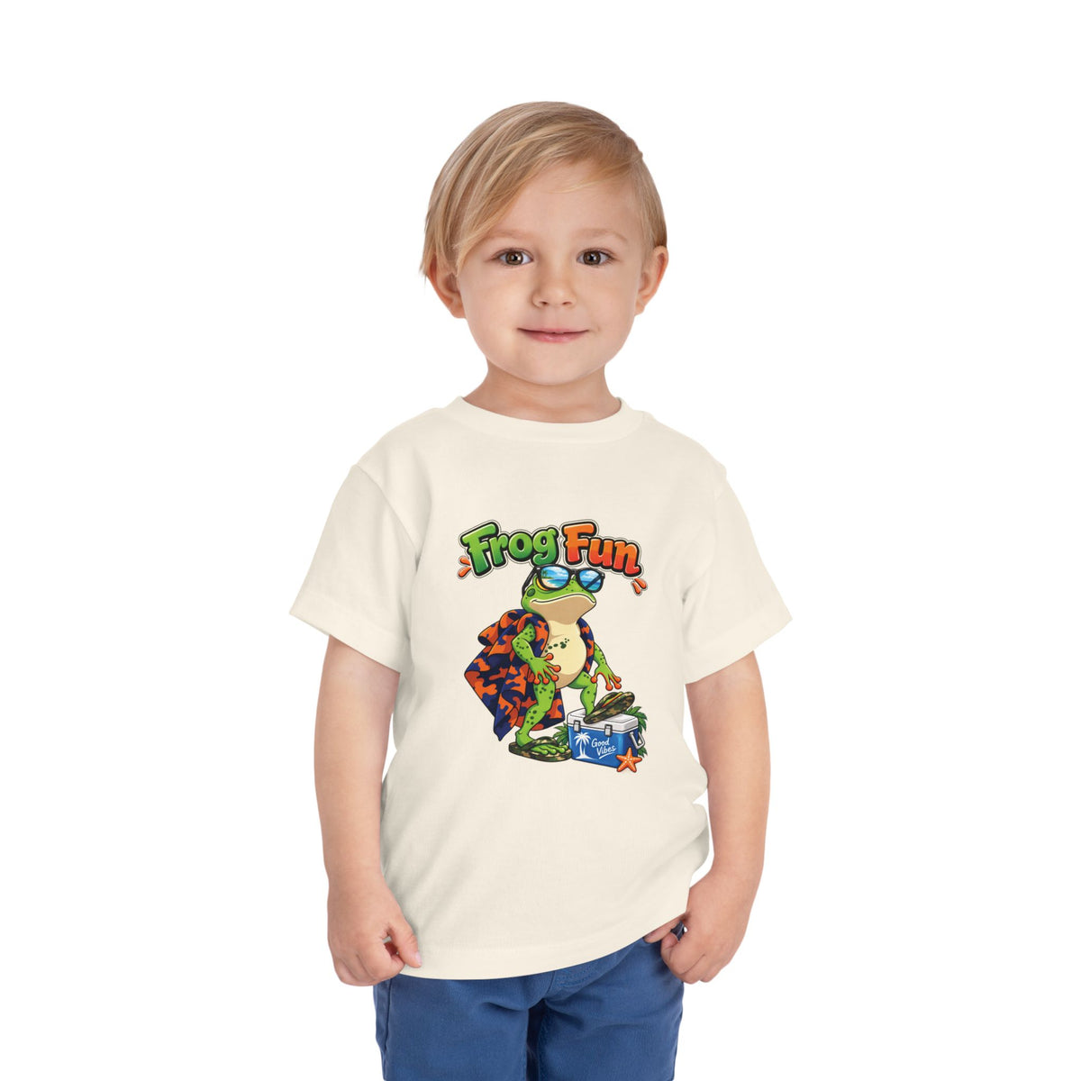 Toddler Tee - 'Frog Fun' Cute Vacation Frog Beach Shirt for Kids