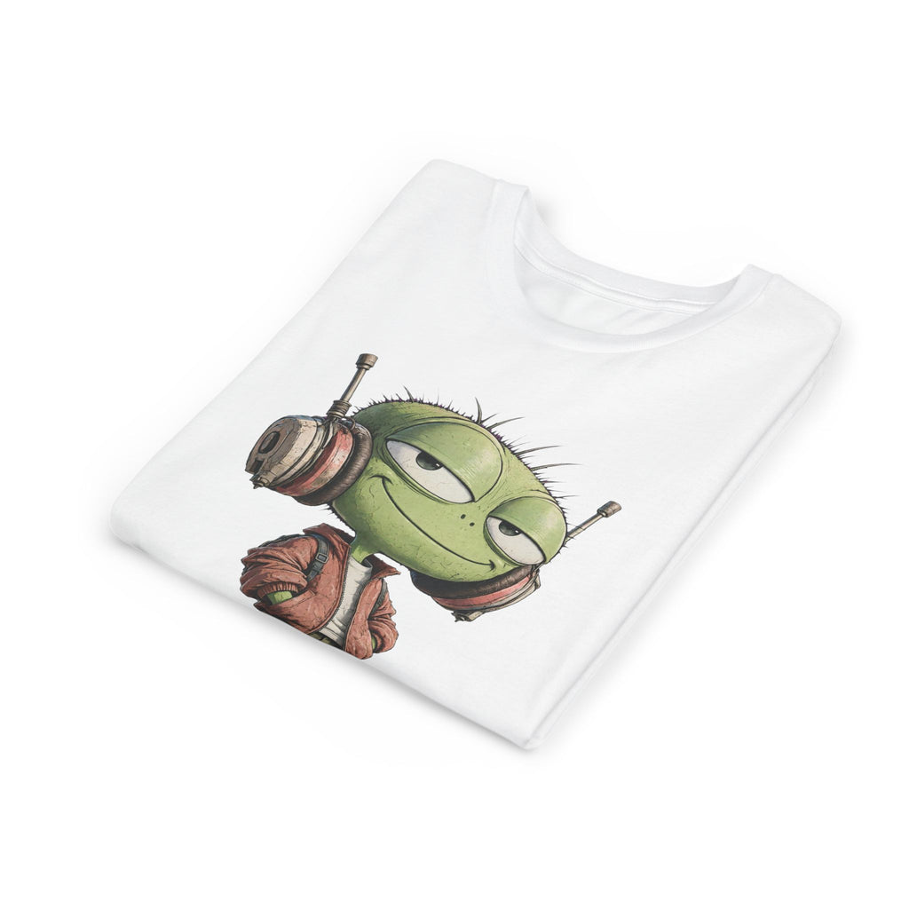 Youth Tee — Cool Green Dude with Headphones Graphic