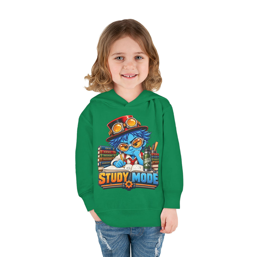 Toddler Hoodie - 'Study Mode' Cute Steampunk Student Graphic Pullover