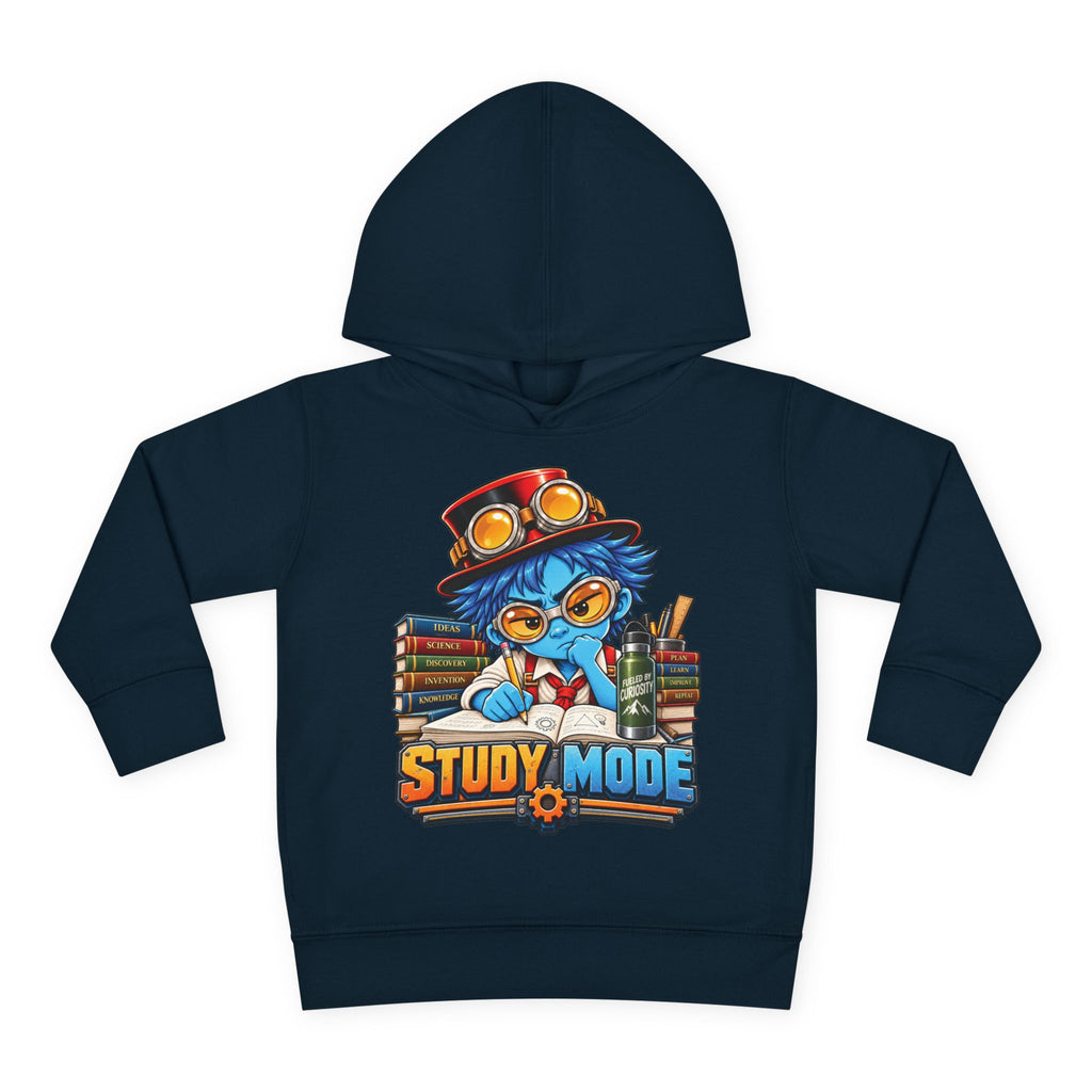 Toddler Hoodie - 'Study Mode' Cute Steampunk Student Graphic Pullover