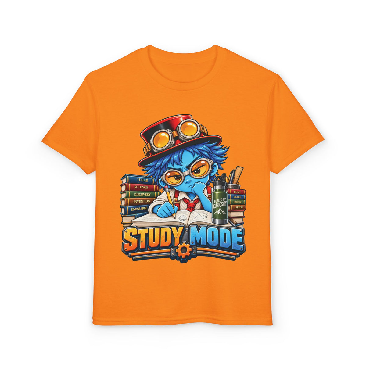 Youth "Study Mode" T-Shirt — Cute Steampunk Student Graphic Tee