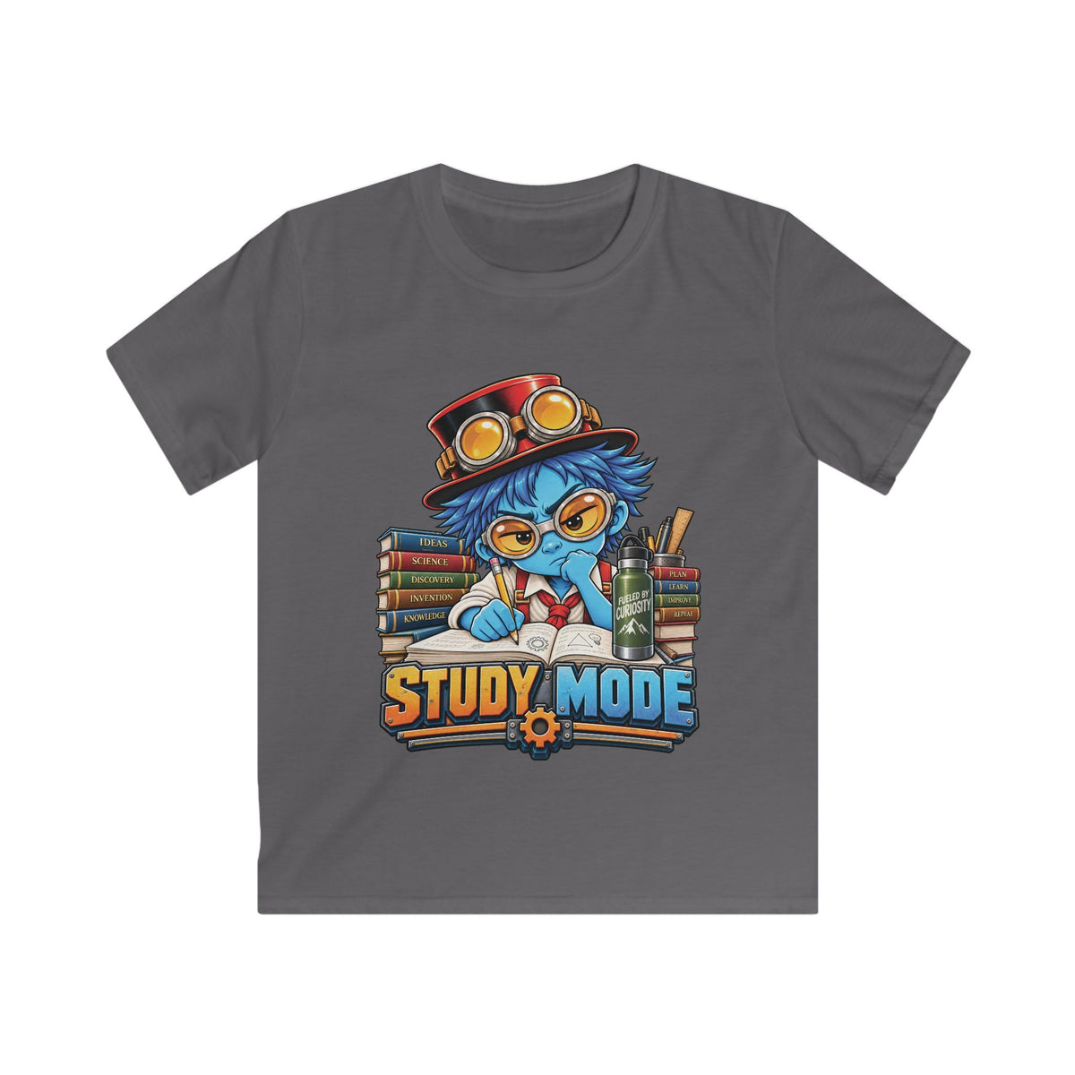 Kids "Study Mode" Tee – Cute Scholarly Steampunk Student Graphic Shirt