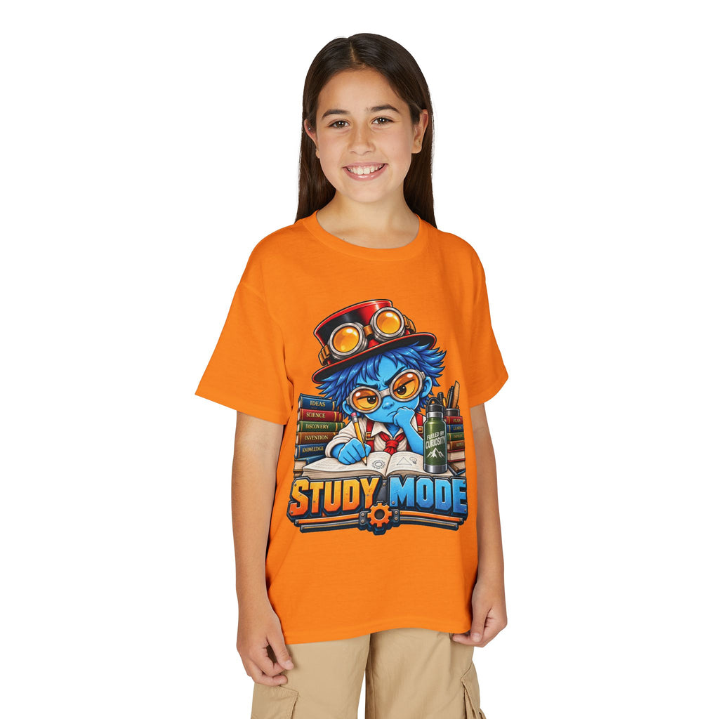 Youth "Study Mode" T-Shirt — Cute Steampunk Student Graphic Tee