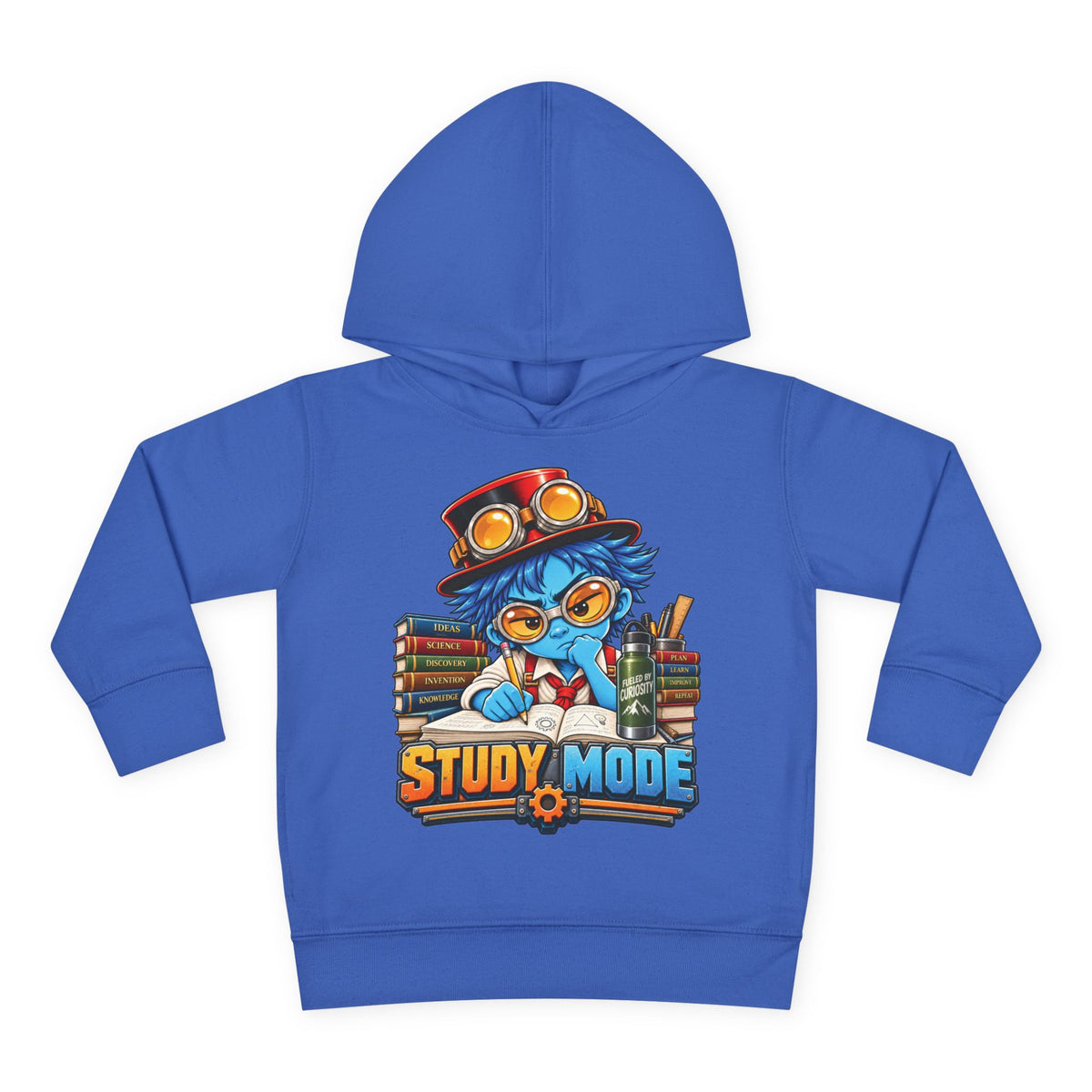 Toddler Hoodie - 'Study Mode' Cute Steampunk Student Graphic Pullover