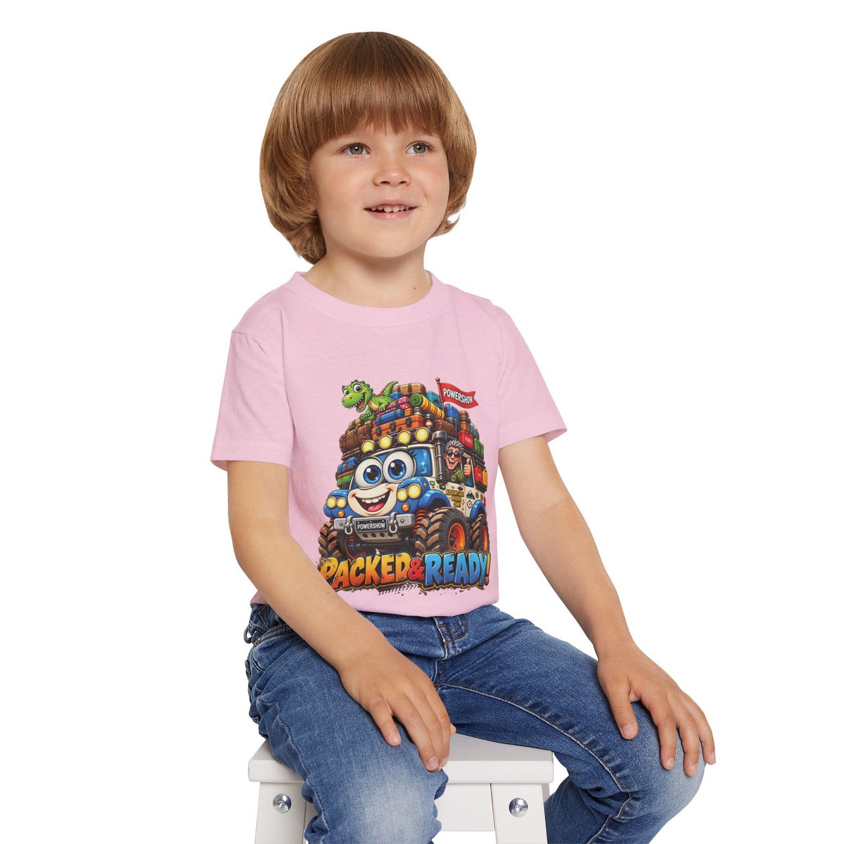 Packed & Ready! Toddler Adventure T-Shirt – Cute Off-Road Truck & Dinosaur Tee