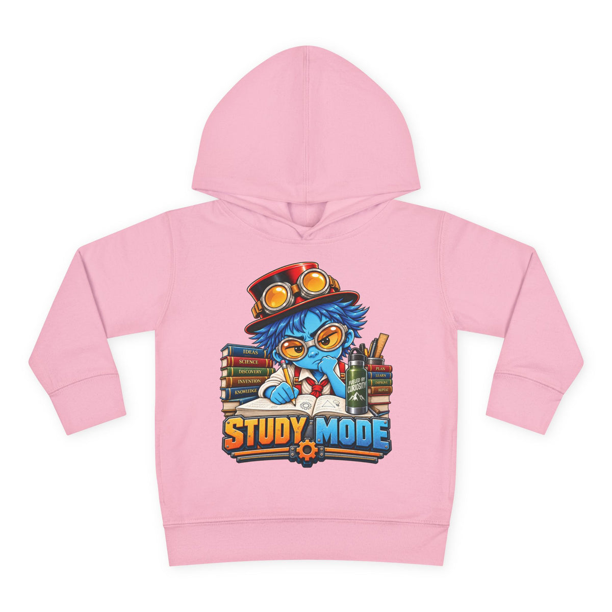 Toddler Hoodie - 'Study Mode' Cute Steampunk Student Graphic Pullover