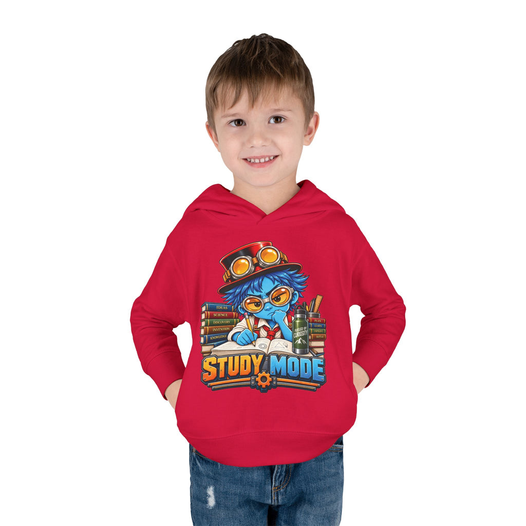 Toddler Hoodie - 'Study Mode' Cute Steampunk Student Graphic Pullover