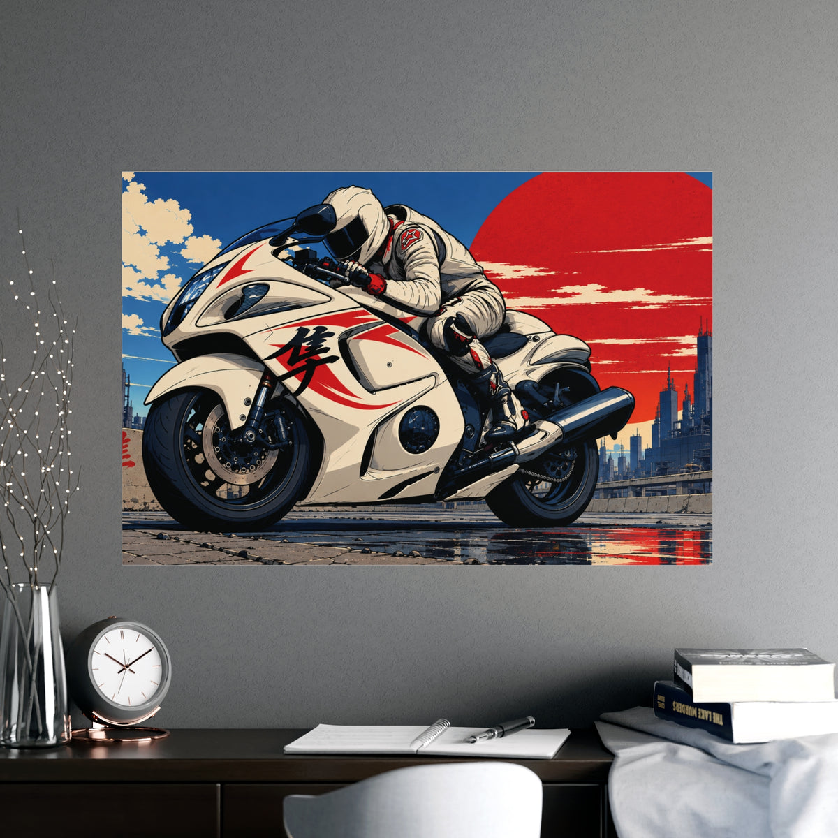 Red Sun Velocity — Japanese Superbike Racing Art