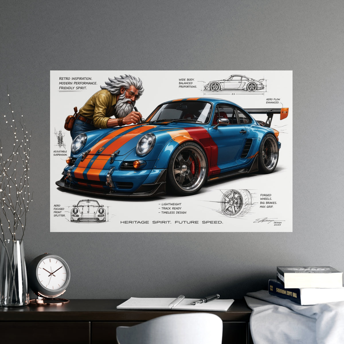 Heritage Spirit: Retro Widebody Performance Coupe Automotive Concept Art