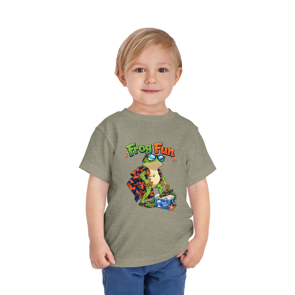 Toddler Tee - 'Frog Fun' Cute Vacation Frog Beach Shirt for Kids