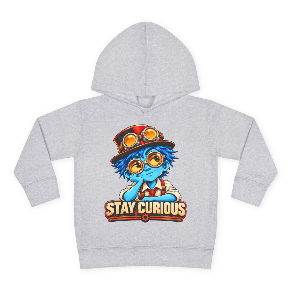 Toddler Hoodie — "Stay Curious" Blue Explorer Pullover