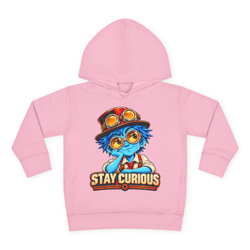 Toddler Hoodie — "Stay Curious" Blue Explorer Pullover
