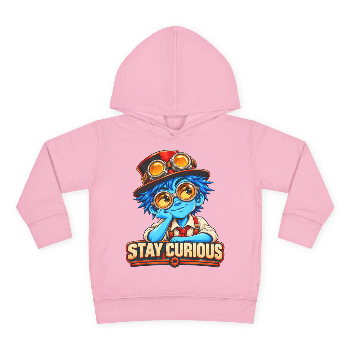 Toddler Hoodie — "Stay Curious" Blue Explorer Pullover
