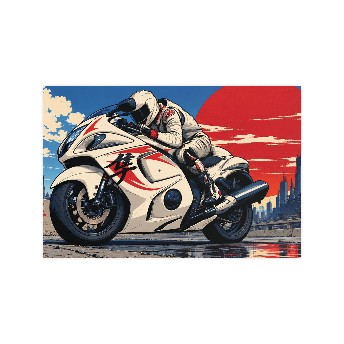 Red Sun Velocity — Japanese Superbike Racing Art