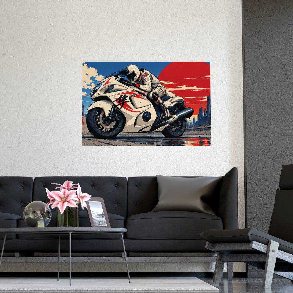 Red Sun Velocity — Japanese Superbike Racing Art