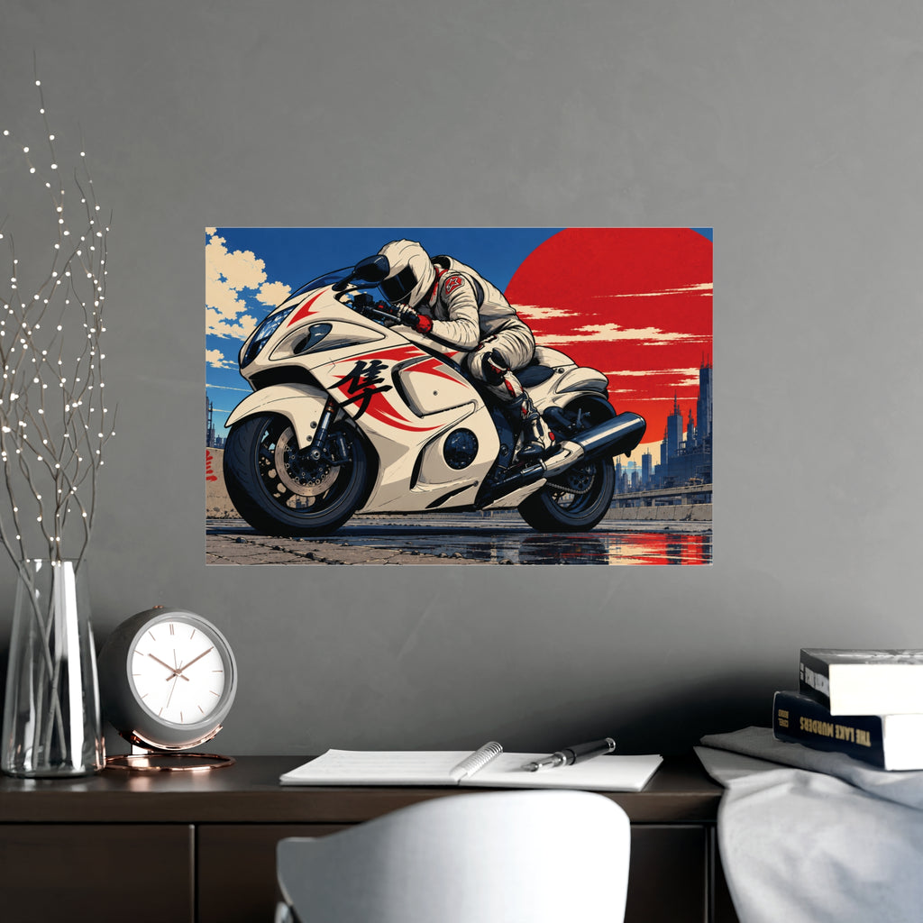 Red Sun Velocity — Japanese Superbike Racing Art
