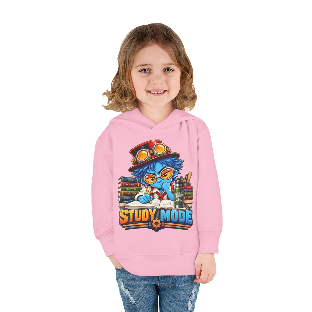 Toddler Hoodie - 'Study Mode' Cute Steampunk Student Graphic Pullover