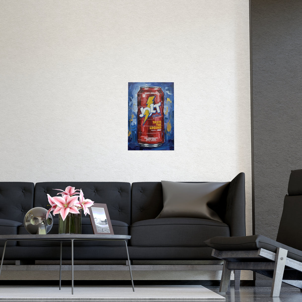 Jolt Cola Electric Pop Art | Bold Red Can on Textured Blue