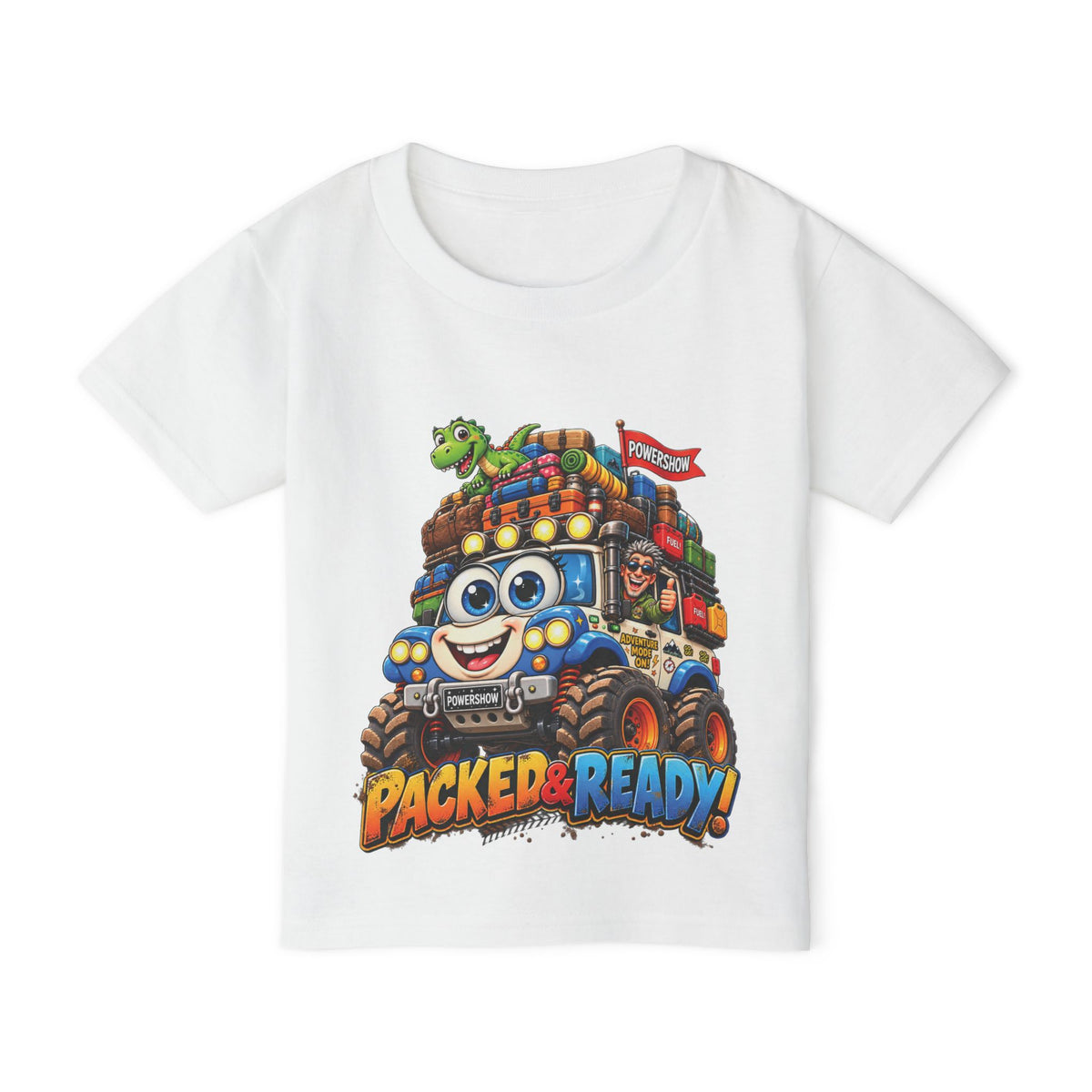 Packed & Ready! Toddler Adventure T-Shirt – Cute Off-Road Truck & Dinosaur Tee