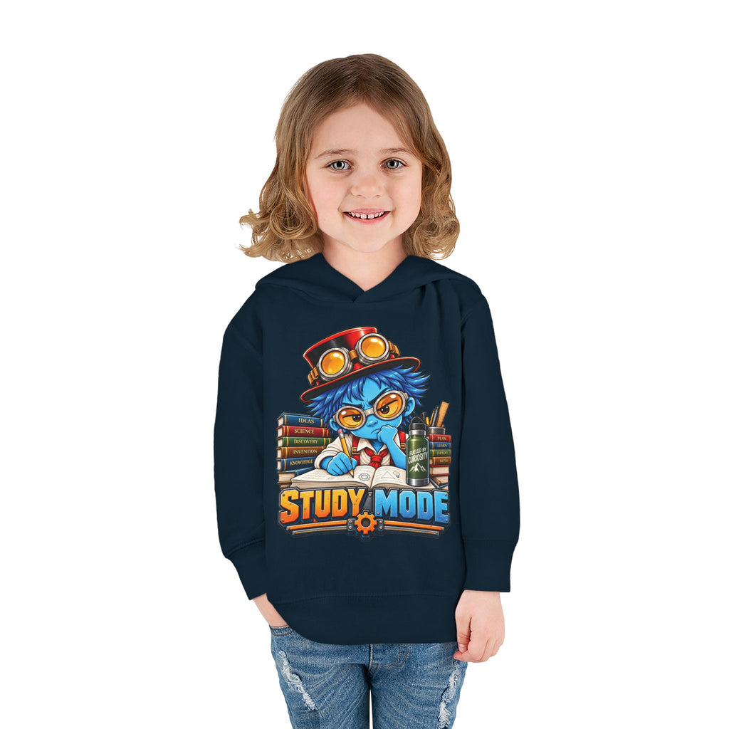 Toddler Hoodie - 'Study Mode' Cute Steampunk Student Graphic Pullover
