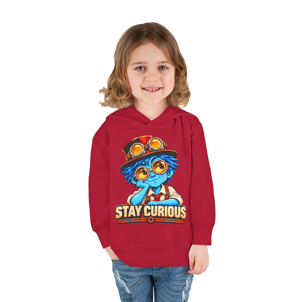 Toddler Hoodie — "Stay Curious" Blue Explorer Pullover