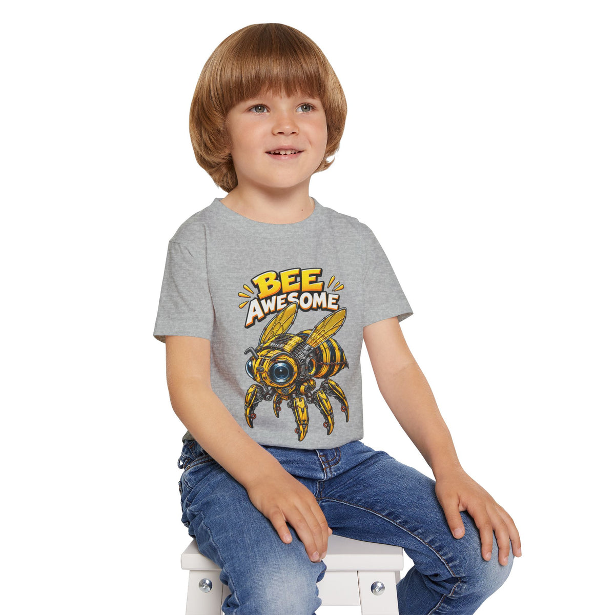 Bee Awesome Toddler T-Shirt – Cute Cartoon Bee Graphic for Kids
