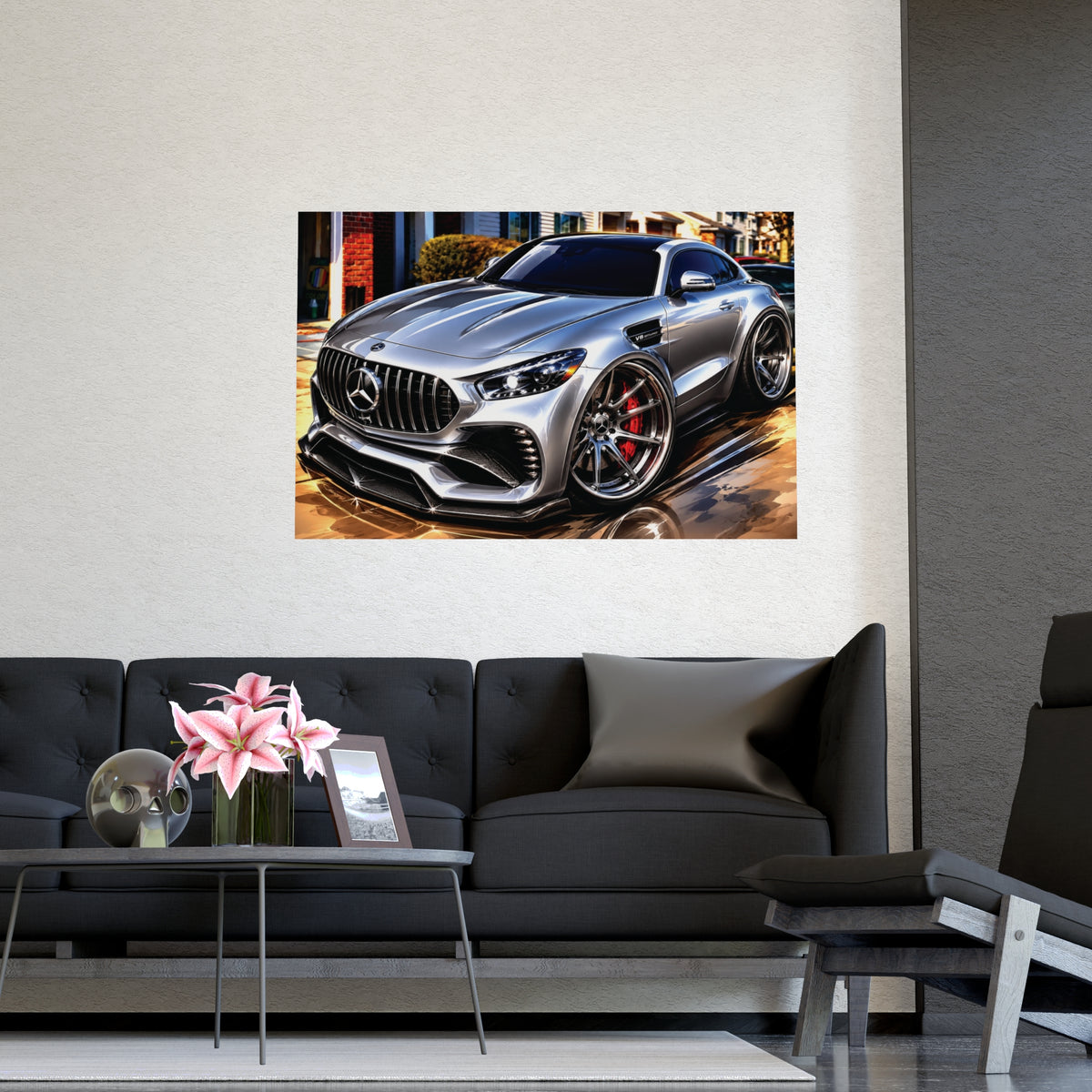 Silver Mercedes-AMG GT Street Performance Coupe | Premium Automotive Art