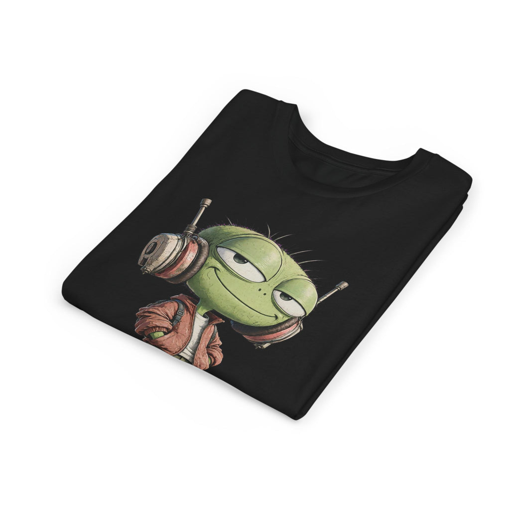 Youth Tee — Cool Green Dude with Headphones Graphic