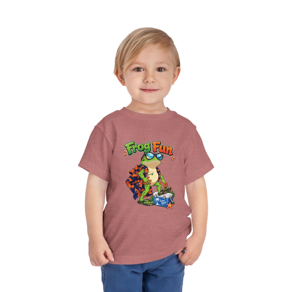 Toddler Tee - 'Frog Fun' Cute Vacation Frog Beach Shirt for Kids