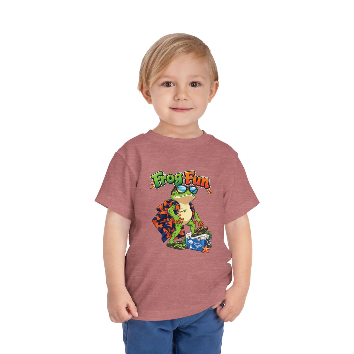 Toddler Tee - 'Frog Fun' Cute Vacation Frog Beach Shirt for Kids